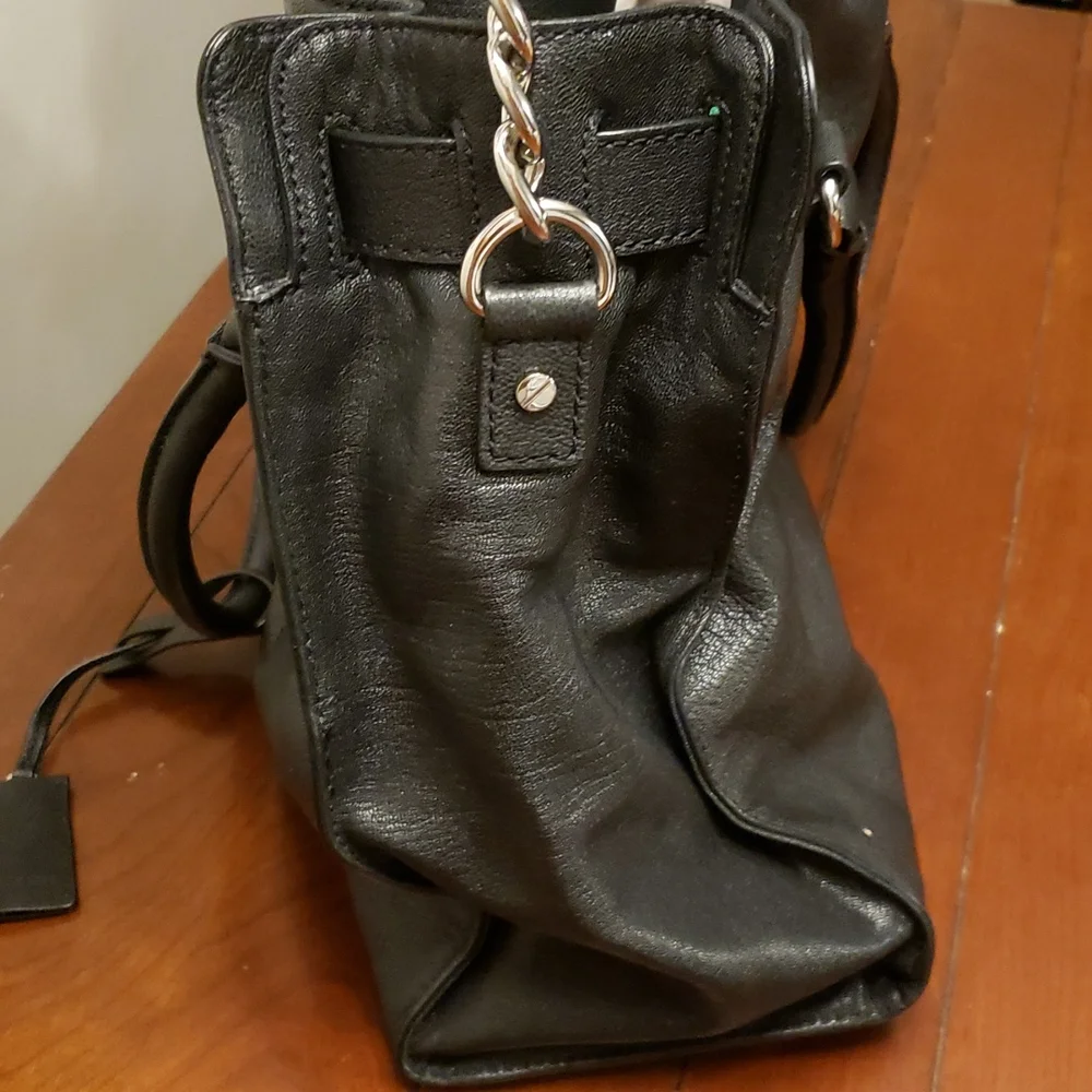 Michael Kors Hamilton Tote Bag Black Leather - Picture 3 of 7